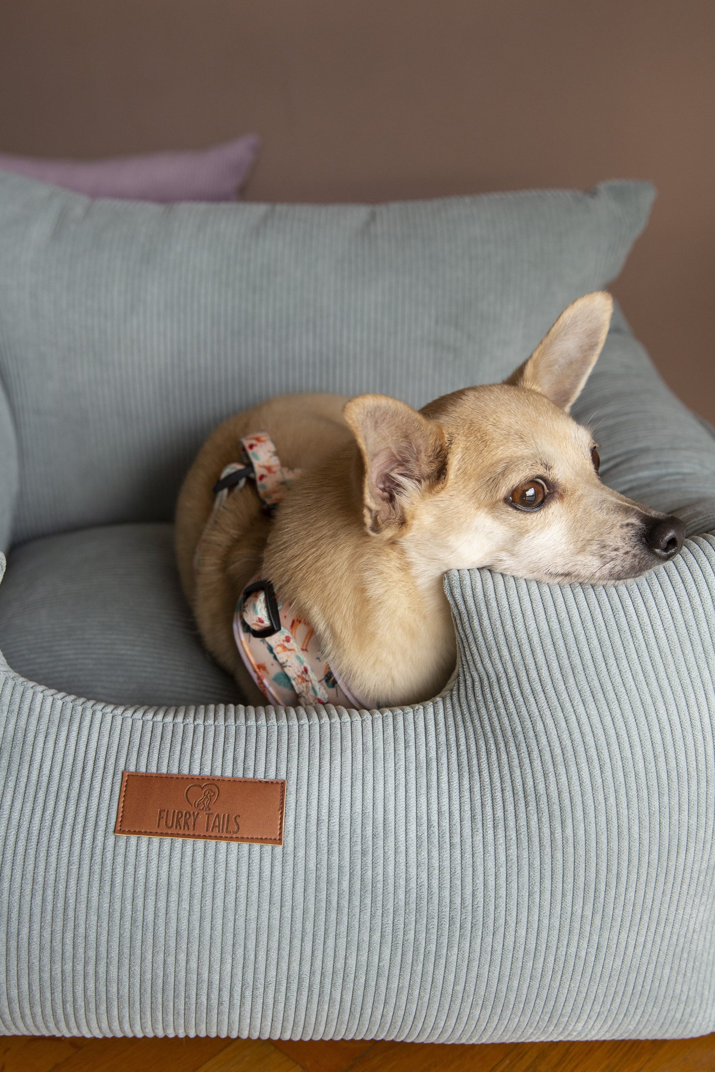 Luxury Dog Car Seat Removable Covers- Corduroy Mint
