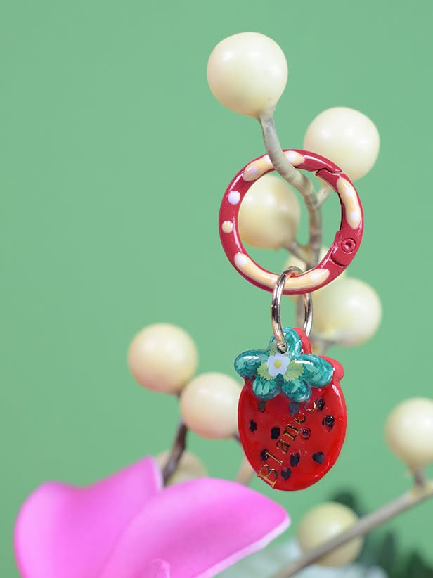 Strawberry Clay Charm