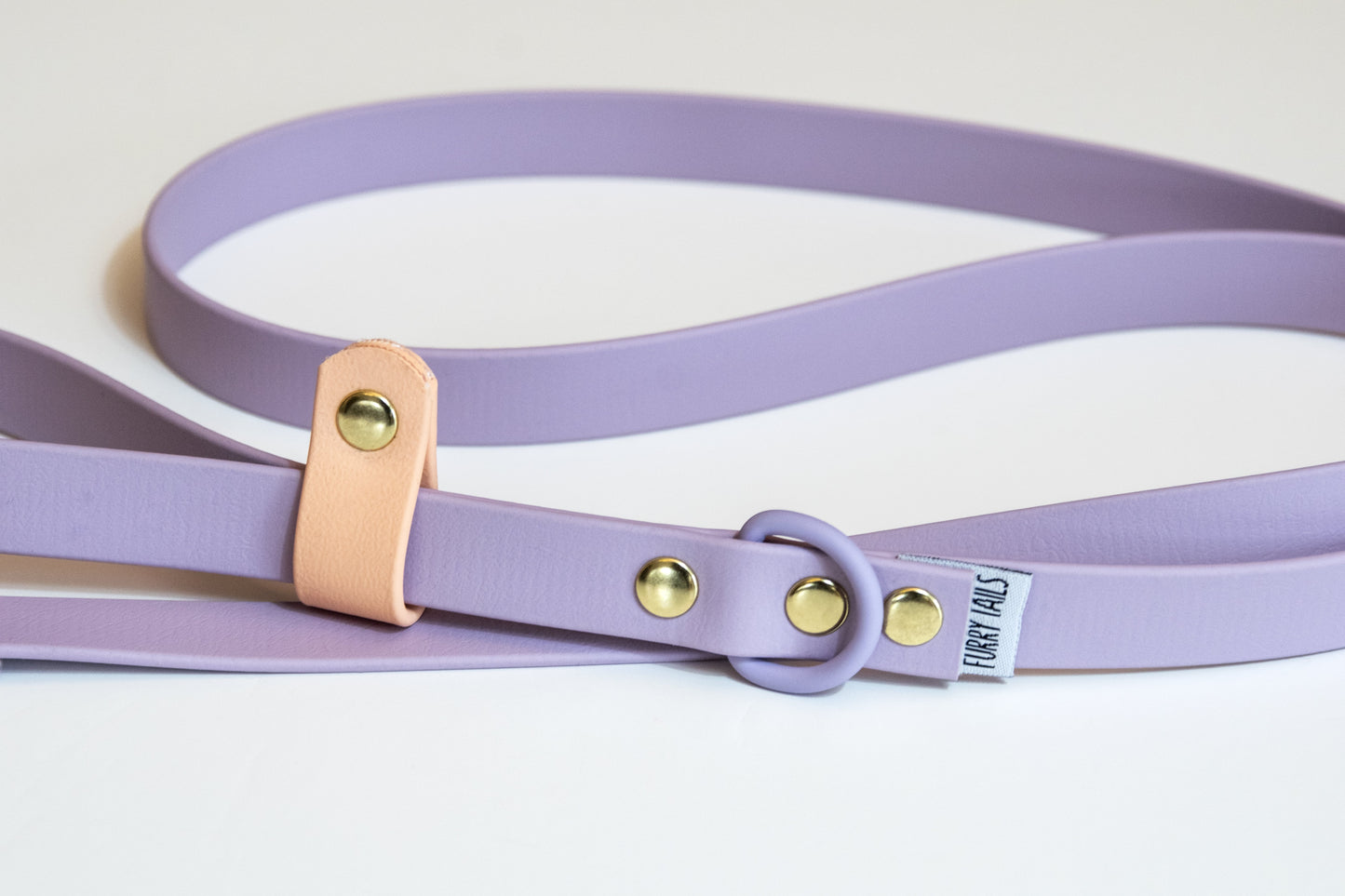 Βiothane Leash Purple-Peach Safety loop