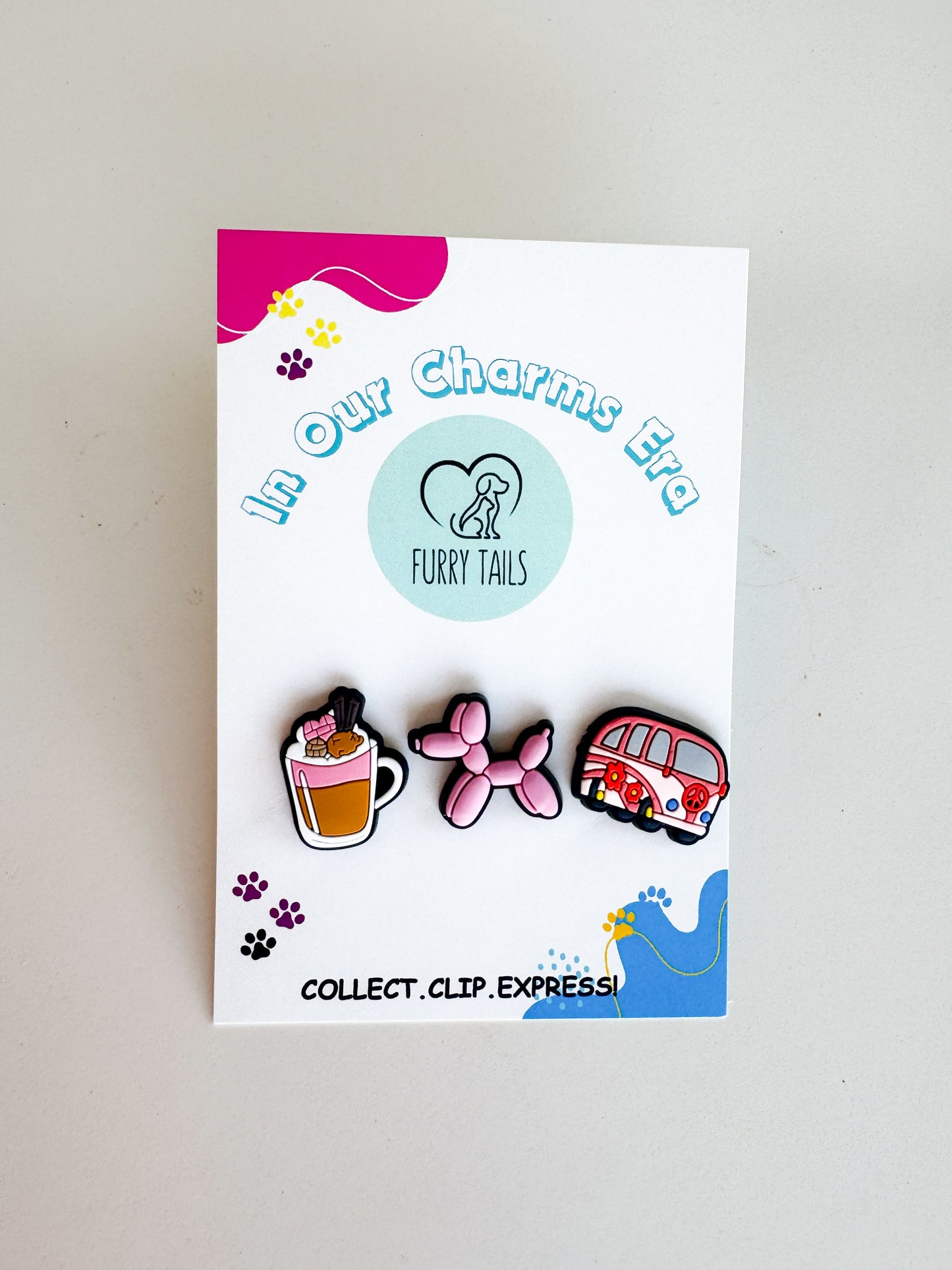Triplet Charm Set - "Pink 'n Groovy"