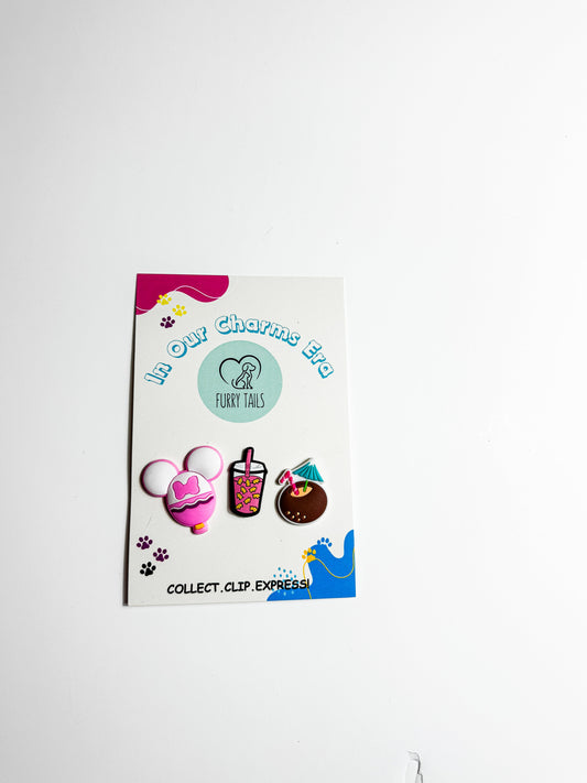 Triplet Charm Set - "For the Love of Pink"