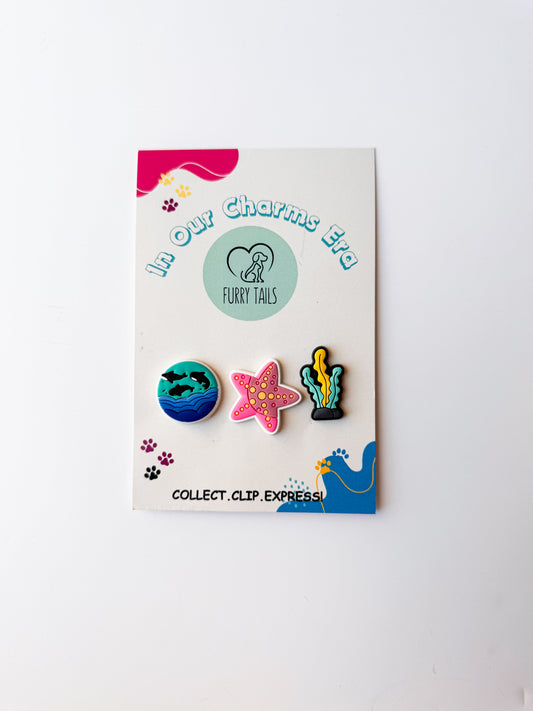 Triplet Charm Set - "Diving in Summer"