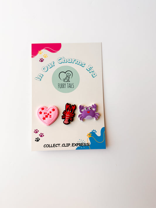Triplet Charm Set - "I Love Sea creatures"
