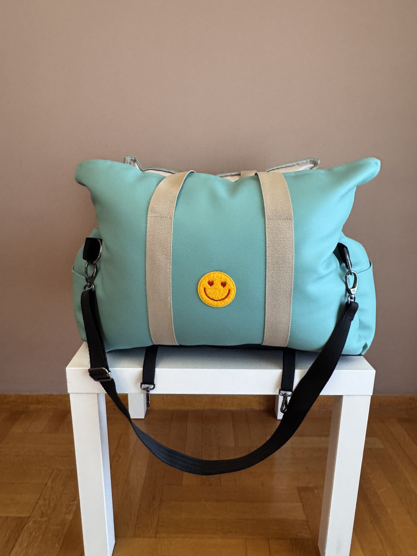 Luxury Dog Car Seat / Travel Bag - "Minty Breeze"