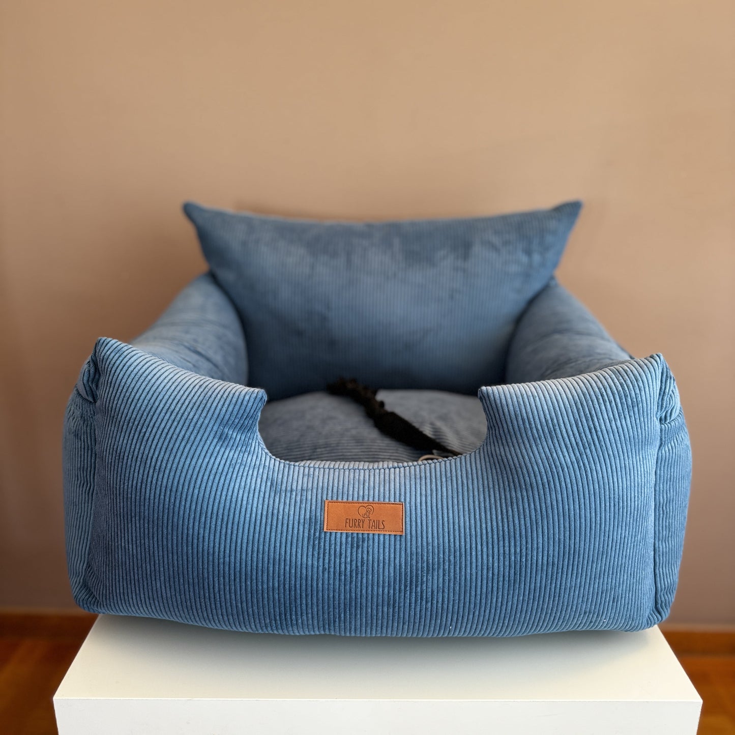 Luxury Dog Car Seat Removable Covers- Corduroy Navy Blue