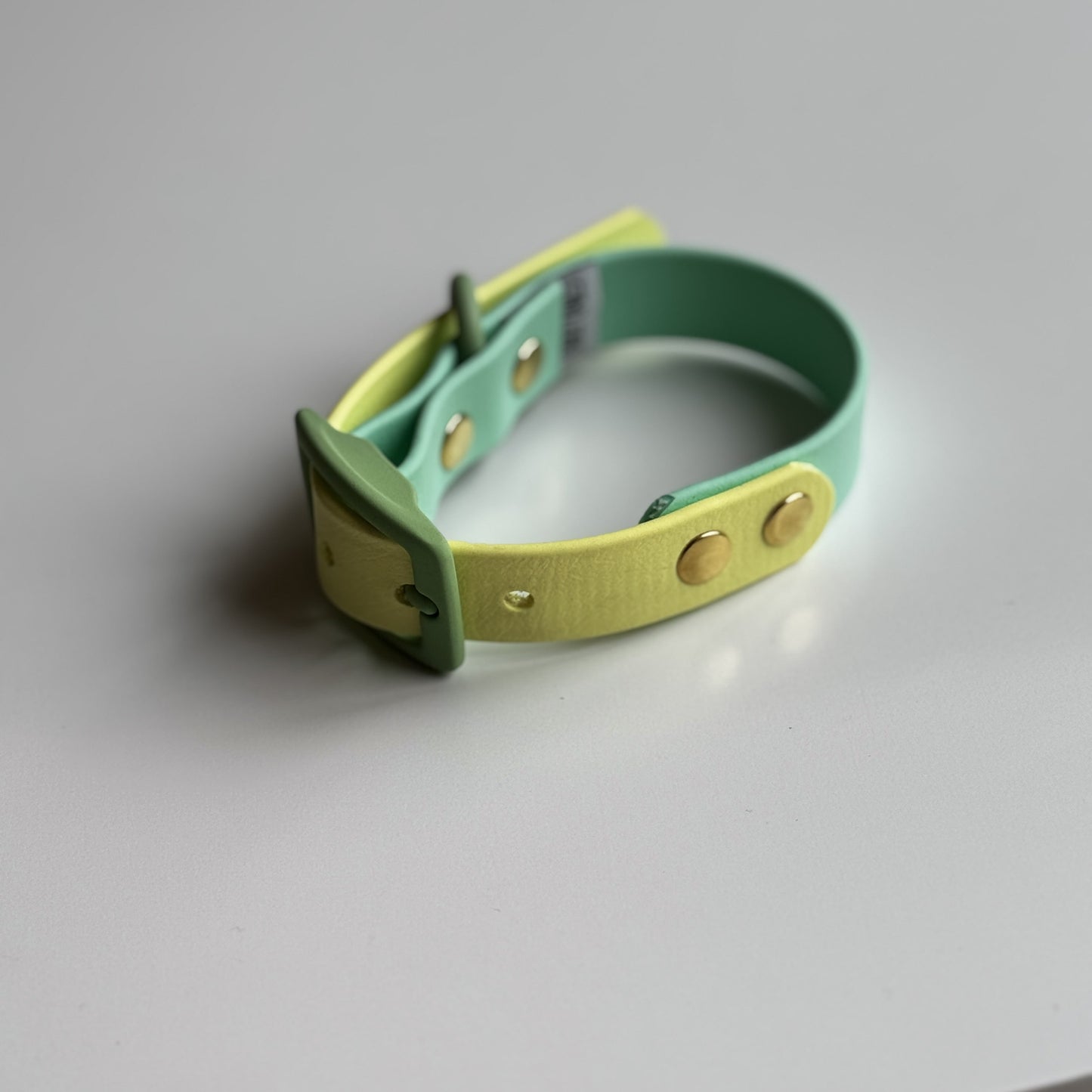 Two Tone Biothane Waterproof Collar -Pastel Green & Yellow - Pastel Green Accessories