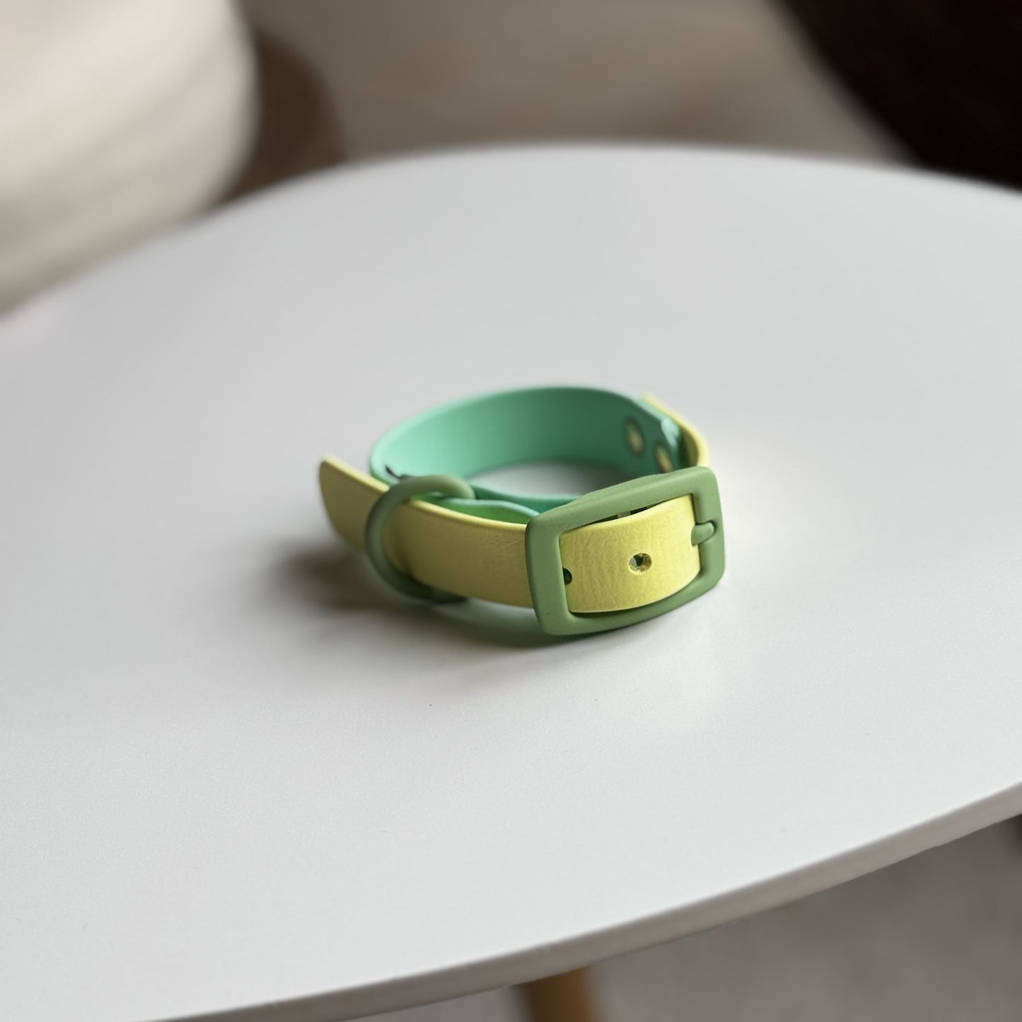 Two Tone Biothane Waterproof Collar -Pastel Green & Yellow - Pastel Green Accessories