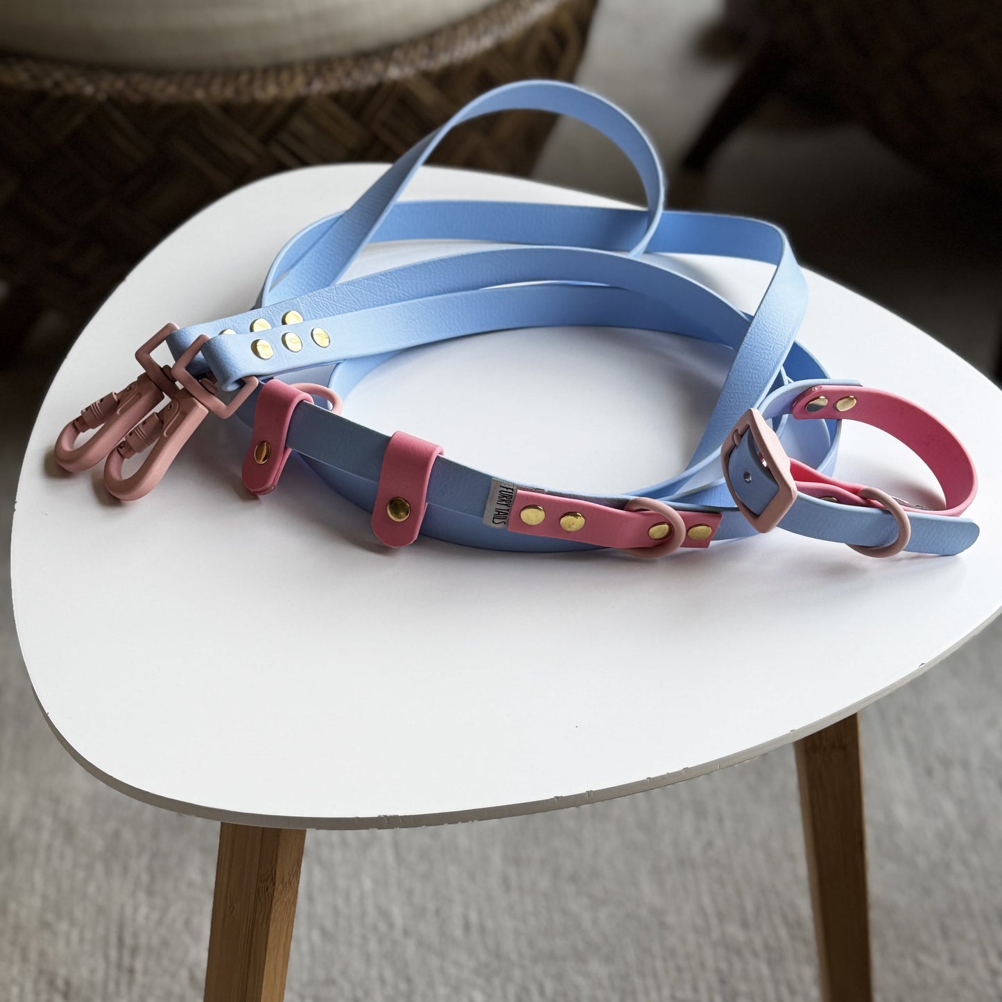 Biothane Handsfree Leash - Pink and Blue