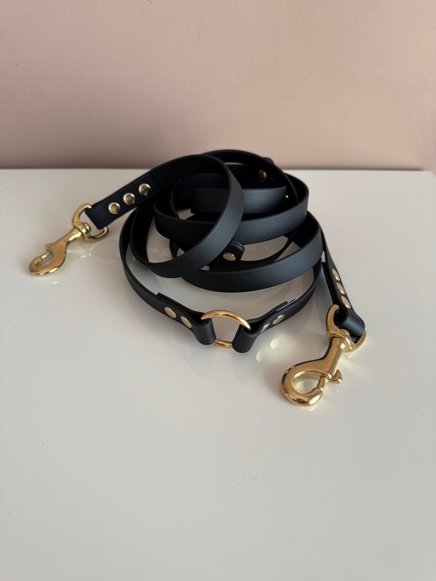 Ροζ & Κίτρινο Handsfree Biothane Λουρί