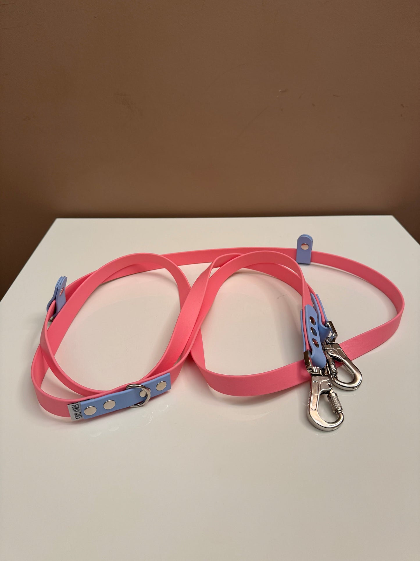 Λουρί Handsfree Biothane – Ροζ & Γαλάζιο