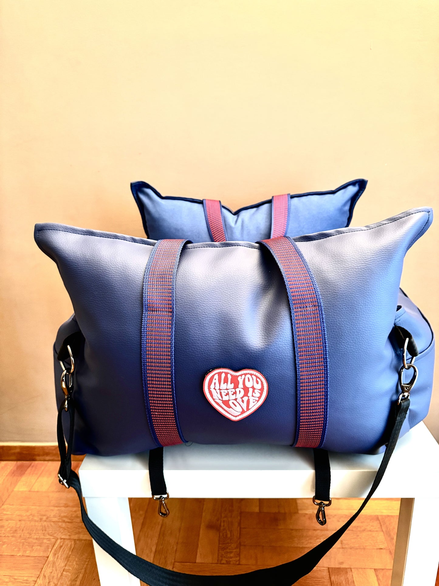 Luxury Dog Car Seat / Travel Bed - "Midnight rebel"