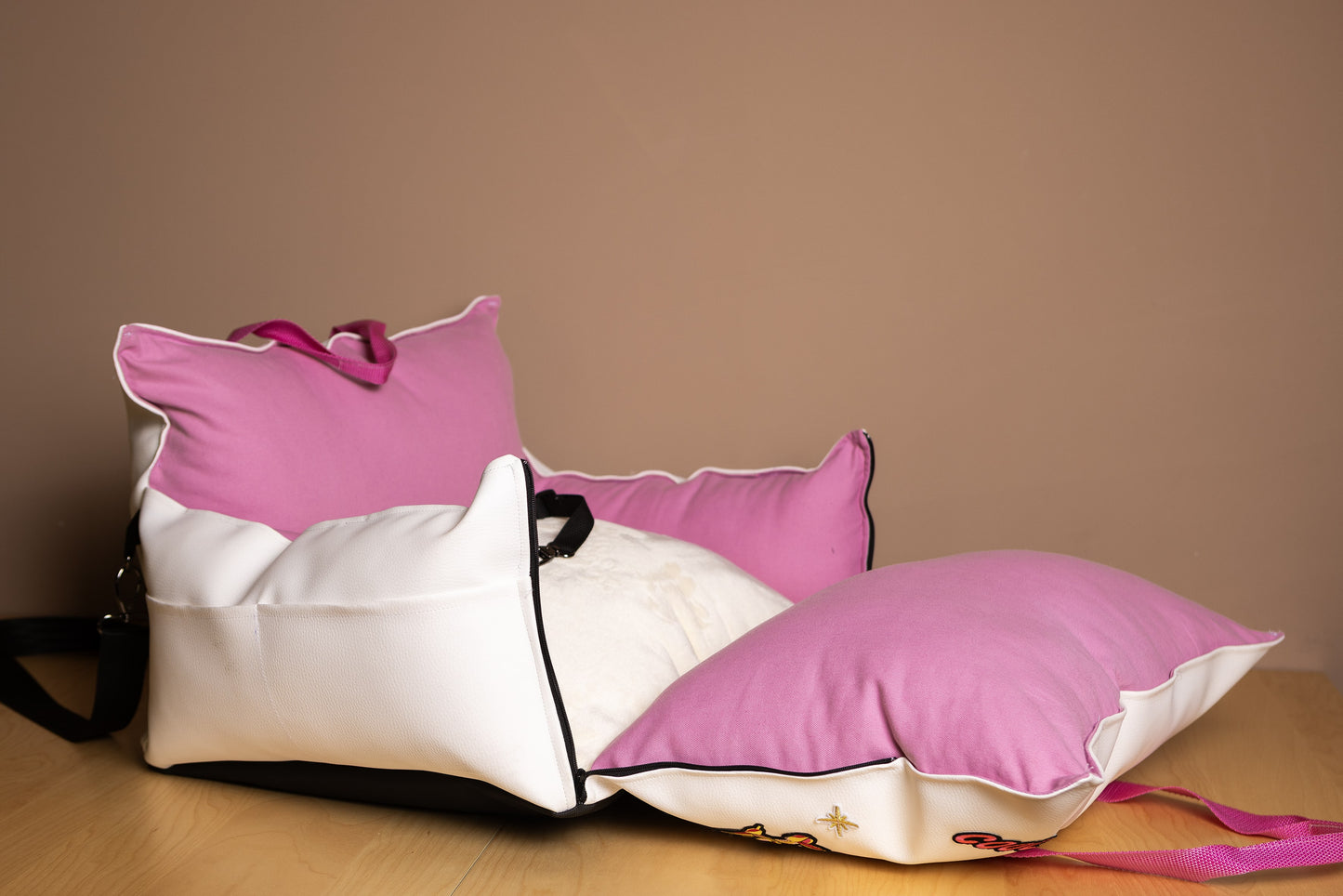 Luxury Dog Car Seat / Travel Bag - "Cotton Candy"