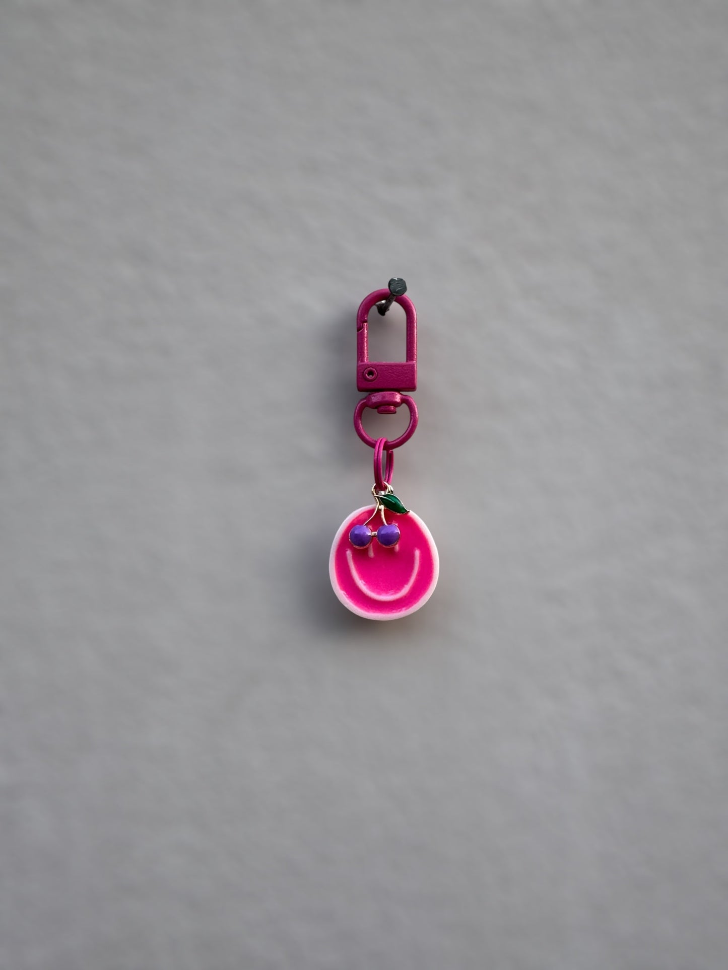 Smiley Face Charm - Fuchsia