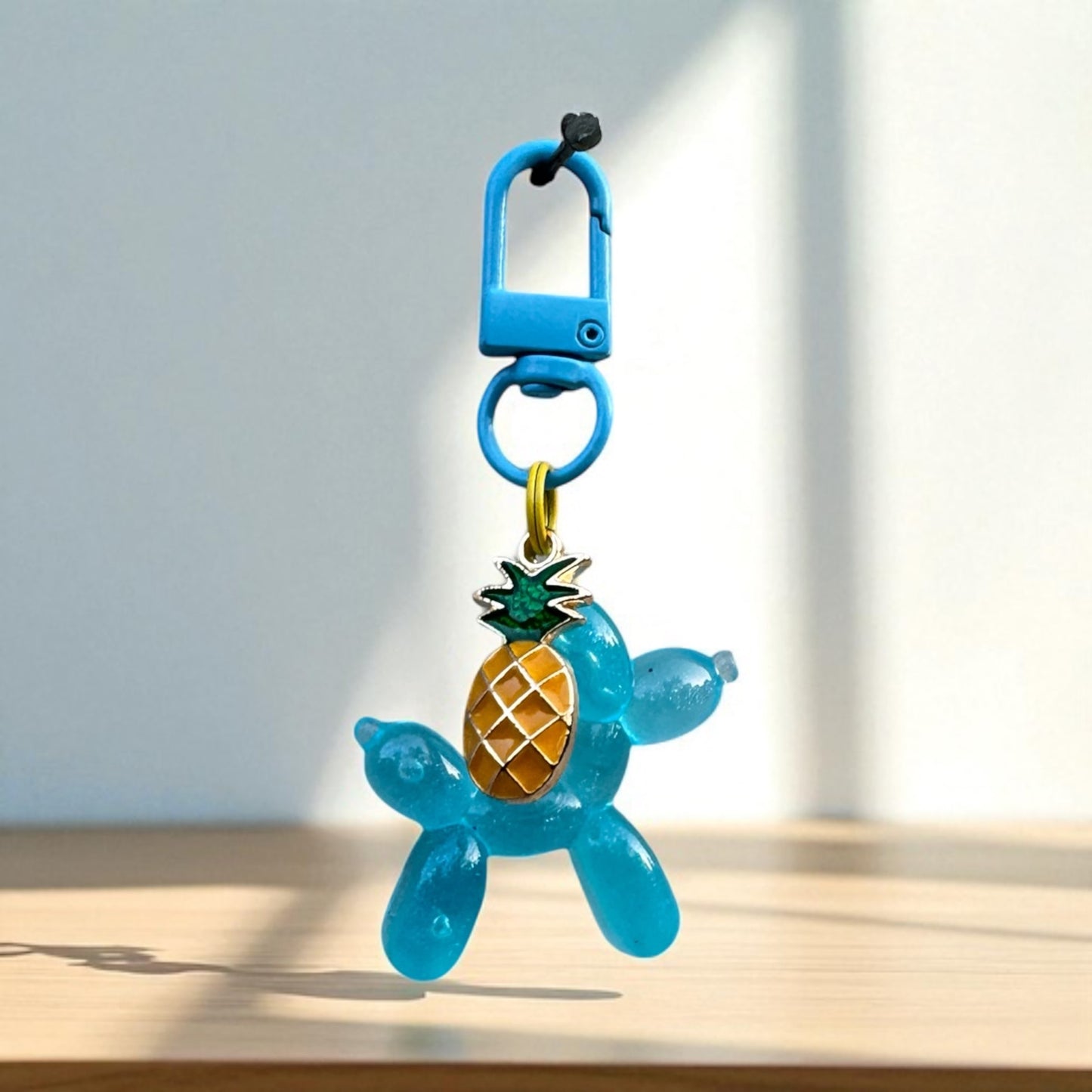 Balloon Dog Charm - Blue -Pineapple