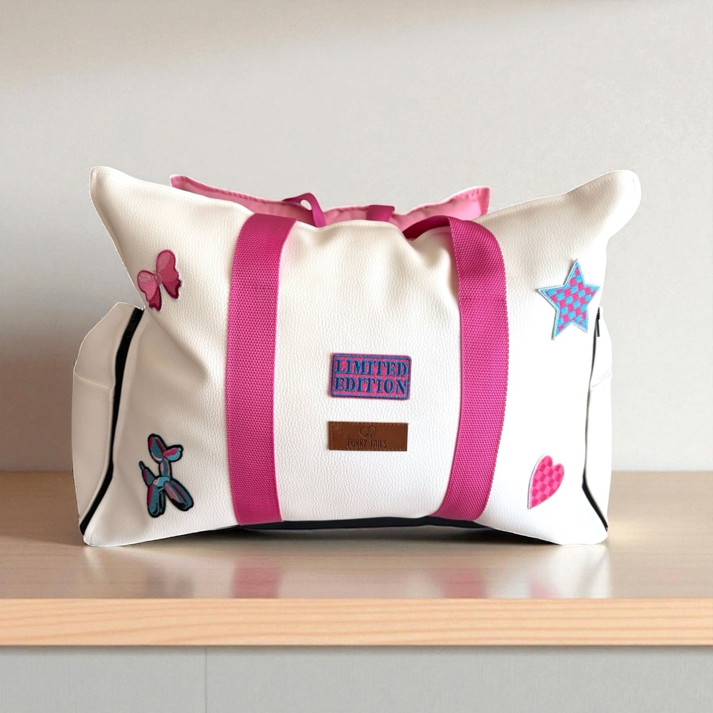 Luxury Dog Car Seat / Travel Bag - "Cotton Candy"