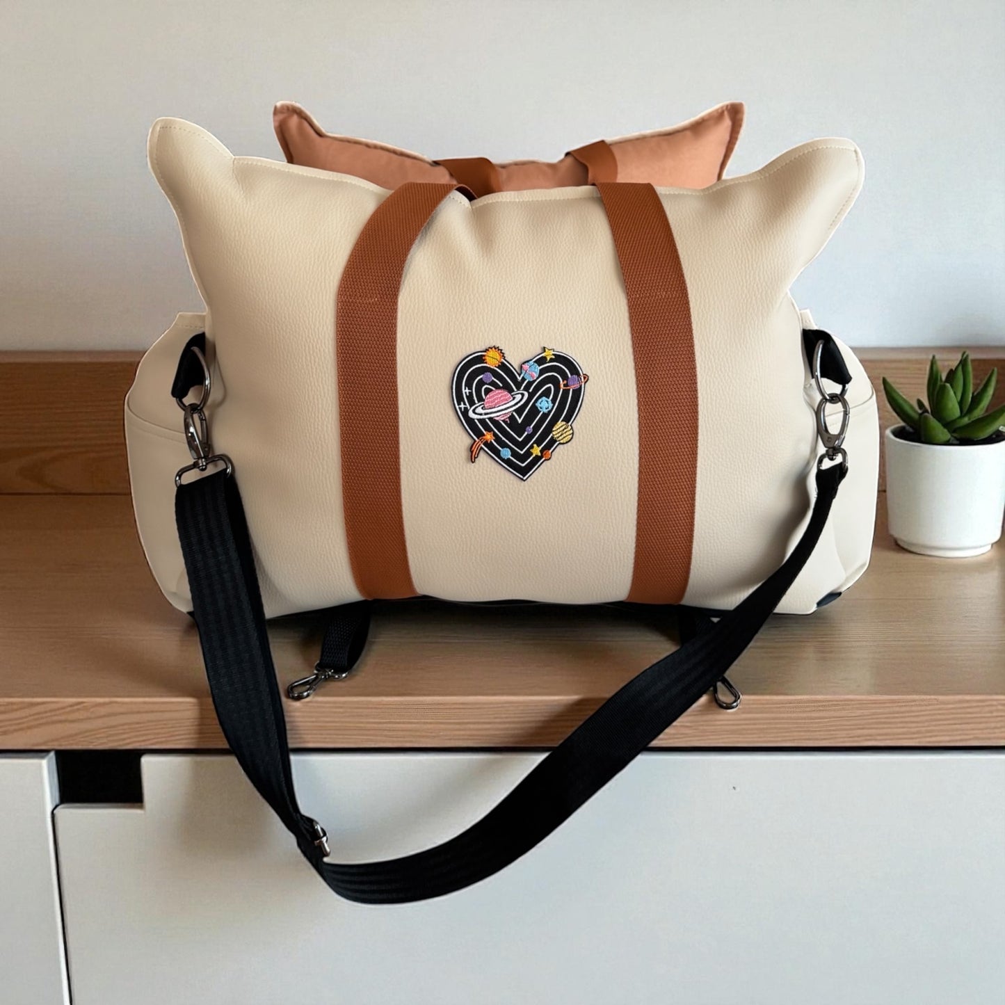 Luxury Dog Car Seat / Travel Bag - "Coffee & Cream"