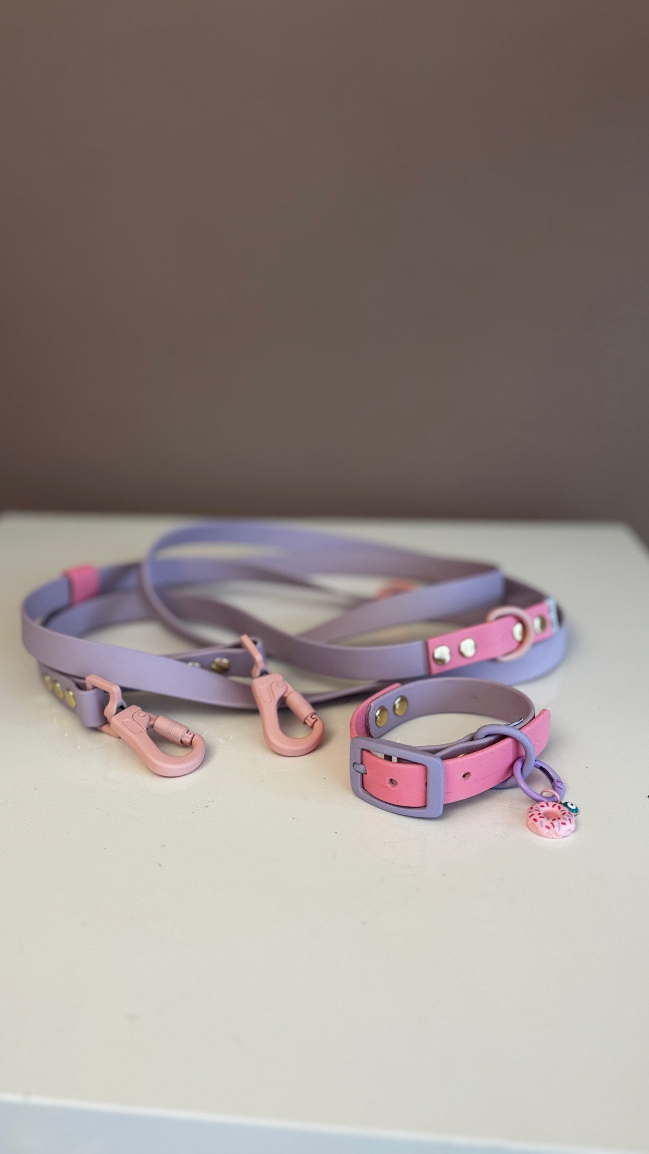 Two Tone Biothane Waterproof Collar -Pink & Purple - Pastel Purple Accessories
