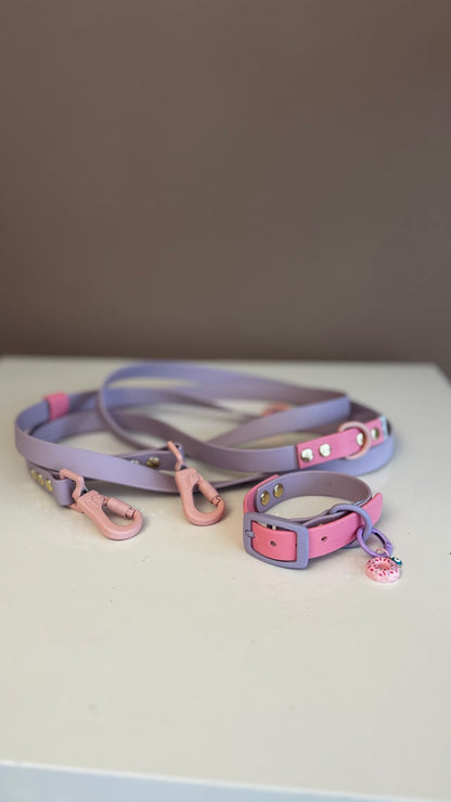 Two Tone Biothane Waterproof Collar -Pink & Purple - Pastel Purple Accessories