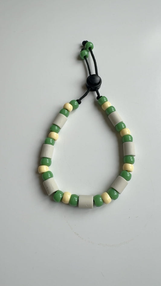 Pistachio & Cream EM Beads Necklace