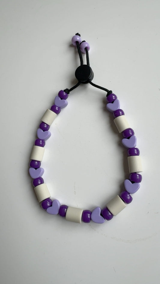 Purple Love EM Beads Necklace