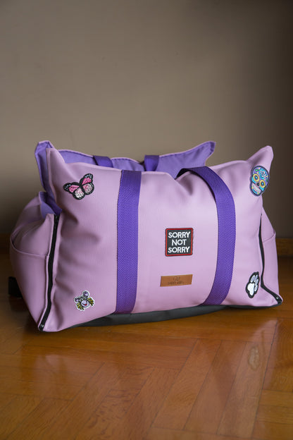 LUXURY DOG CAR SEAT / TRAVEL BAG - "COTTON CANDY"