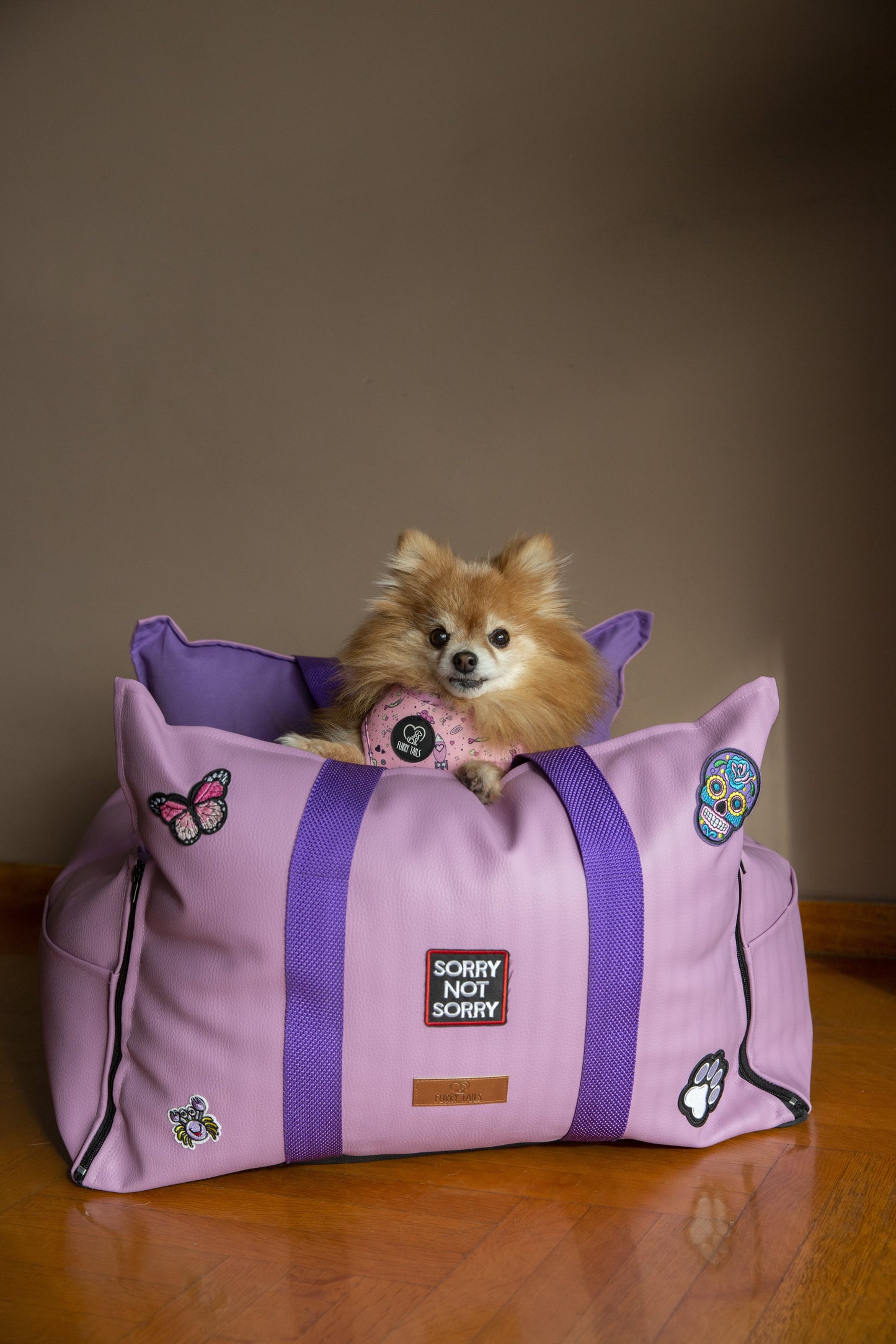 LUXURY DOG CAR SEAT / TRAVEL BAG - "COTTON CANDY"