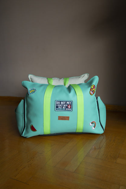 LUXURY DOG CAR SEAT / TRAVEL BAG - "COTTON CANDY"