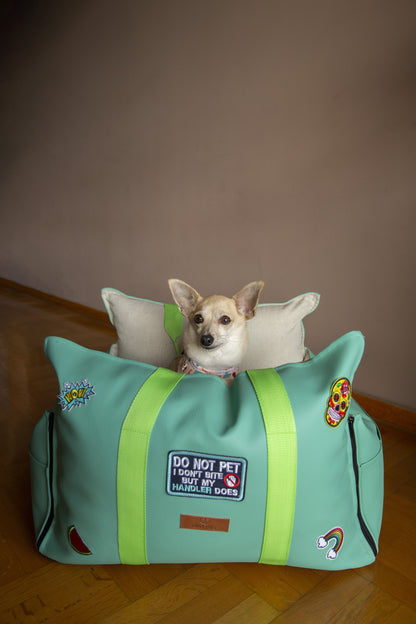 LUXURY DOG CAR SEAT / TRAVEL BAG - "COTTON CANDY"