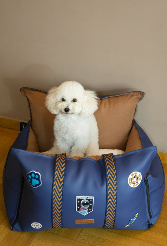 Luxury Dog Car Seat / Travel Bed - "Space Explorer"
