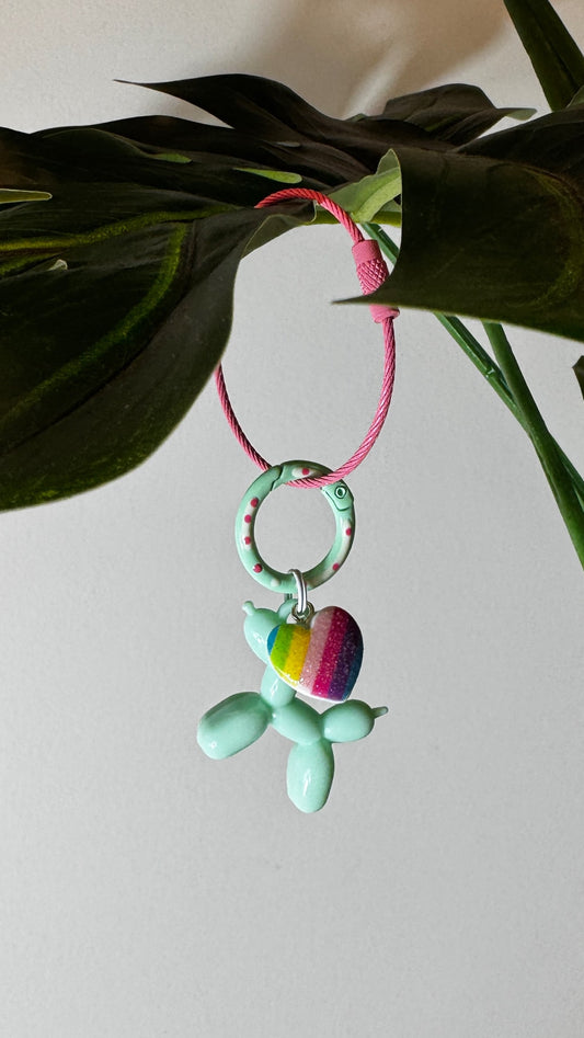 Balloon Dog Charm - Aqua