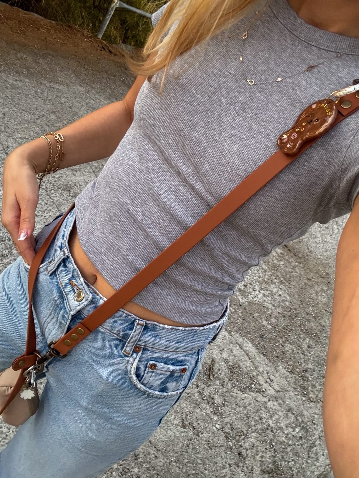 Biothane Handsfree Leash -Light Brown