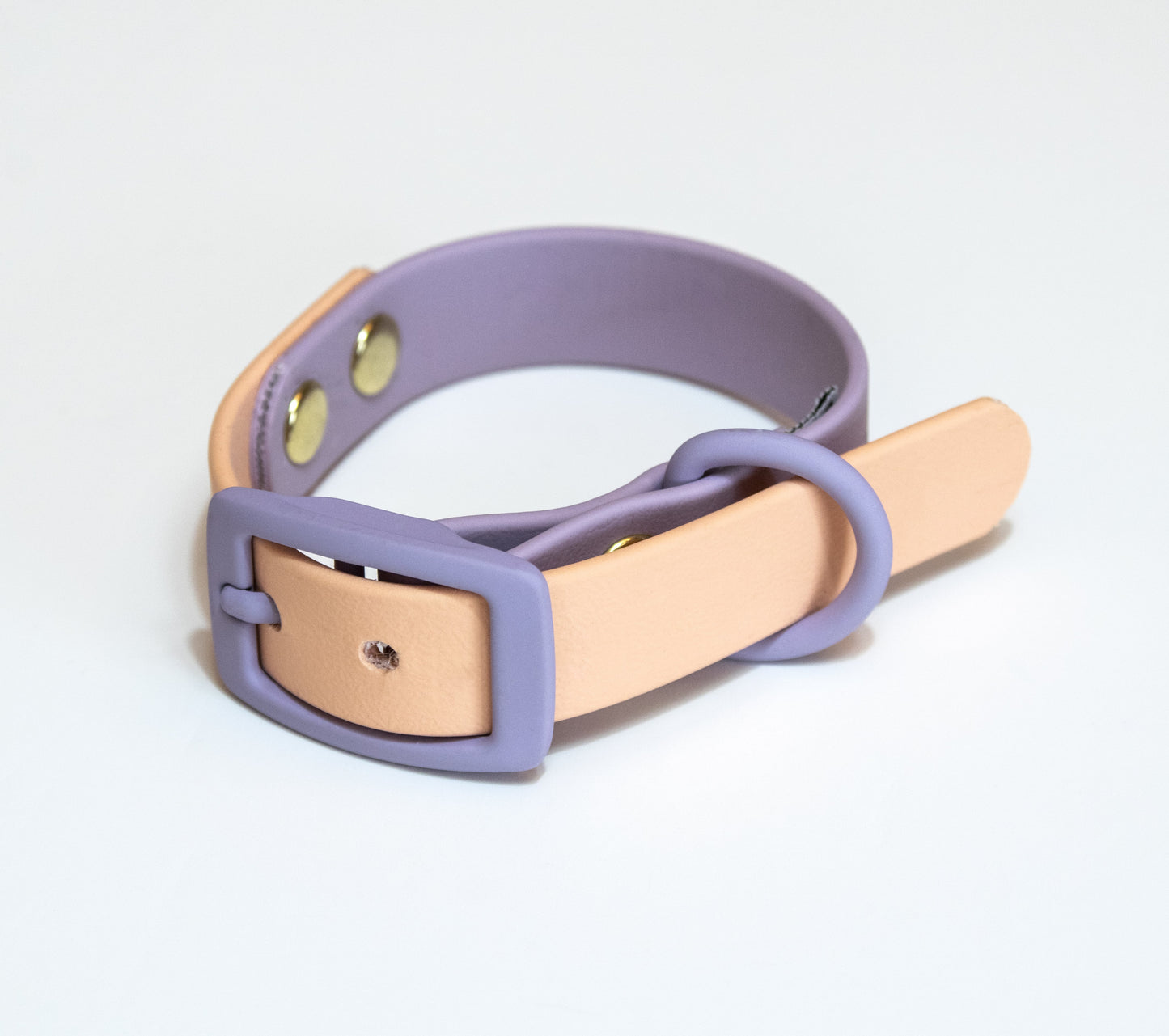 Two Tone Biothane Waterproof Collar -Purple & Peach- Pastel Purple Accessories
