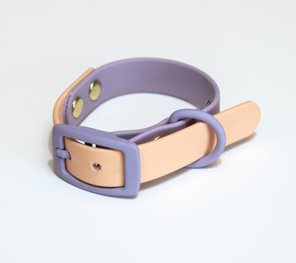 Two Tone Biothane Waterproof Collar -Purple & Peach- Pastel Purple Accessories