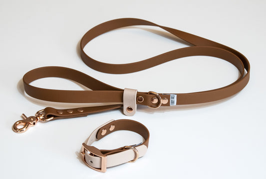 Βiothane Leash Brown-Beige Safety loop