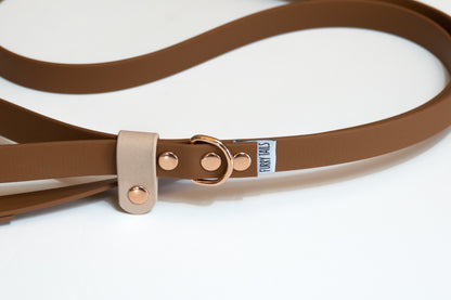 Βiothane Leash Brown-Beige Safety loop