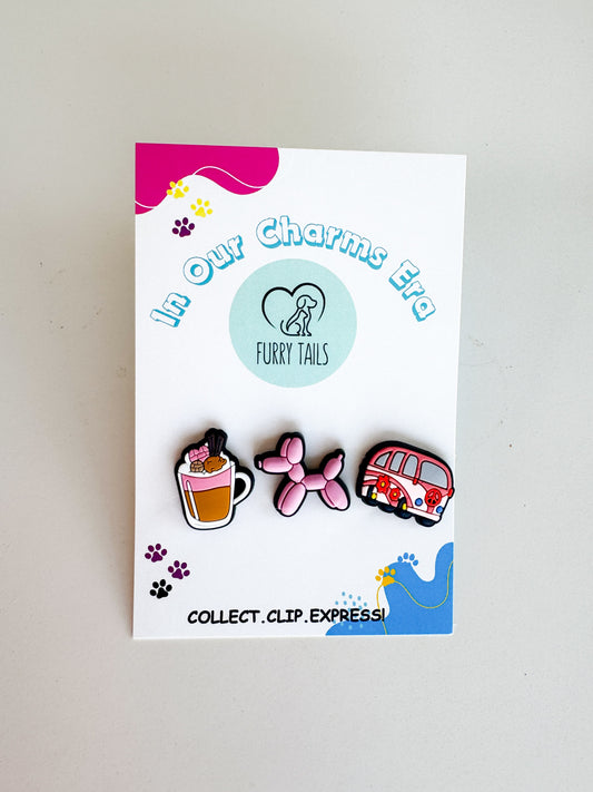 Triplet Charm Set - "Pink 'n Groovy"