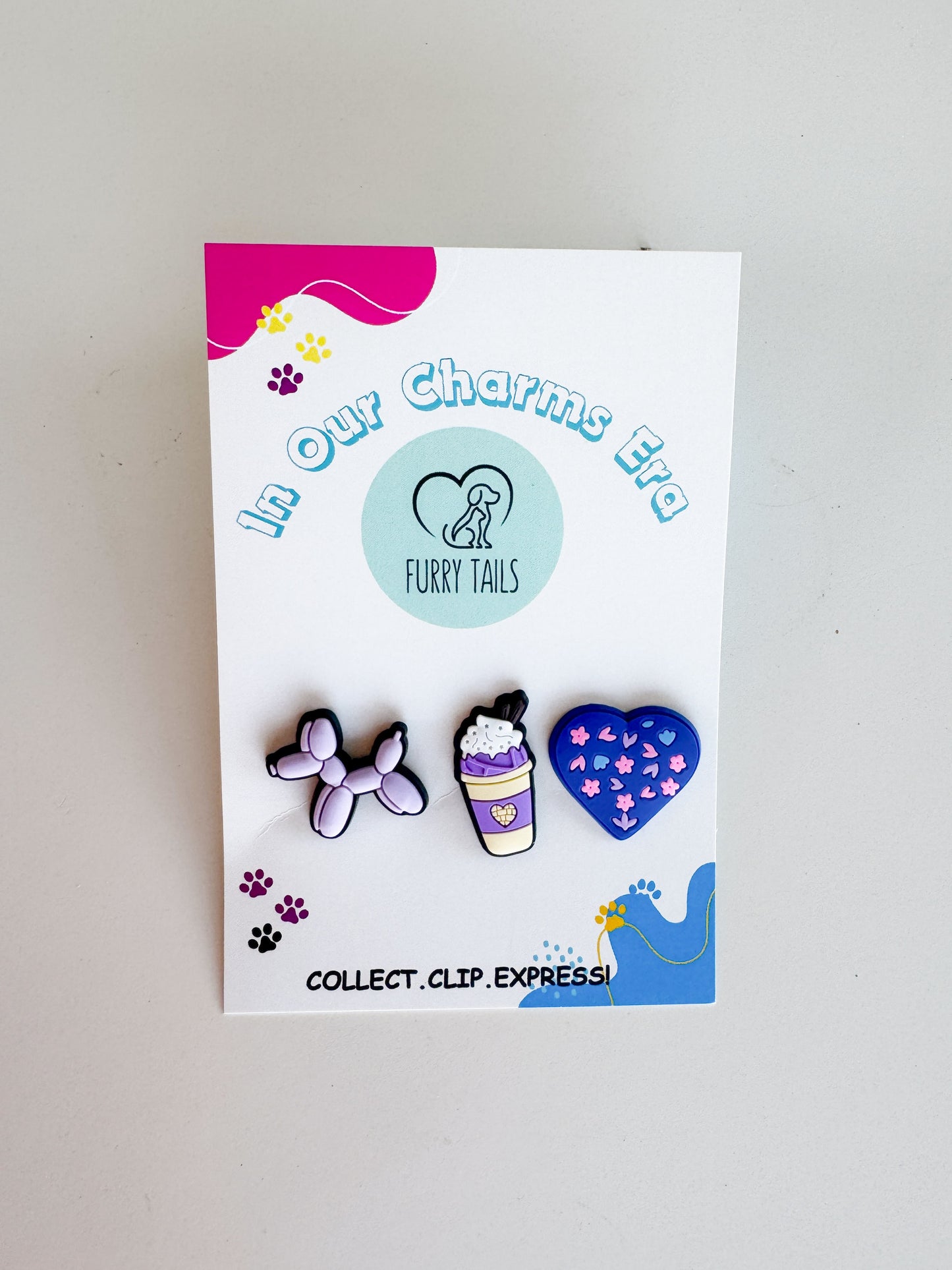 Triplet Charm Set - "Purple Love"
