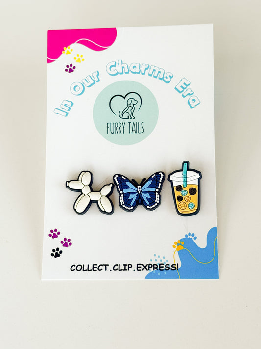 Triplet Charm Set - "I Love Walks"