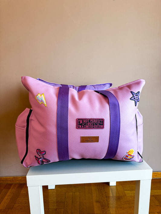 LUXURY DOG CAR SEAT / TRAVEL BAG - "COTTON CANDY"