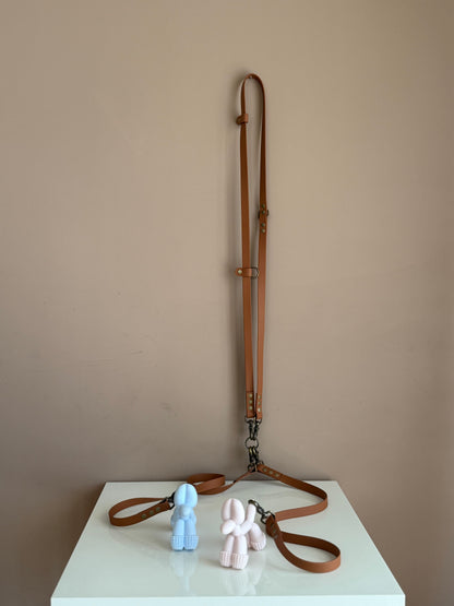 Milk Chocolate Biothane Handsfree Leash - For Two