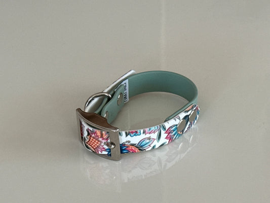Printed Biothane collar - Sage Bohemian Bloom