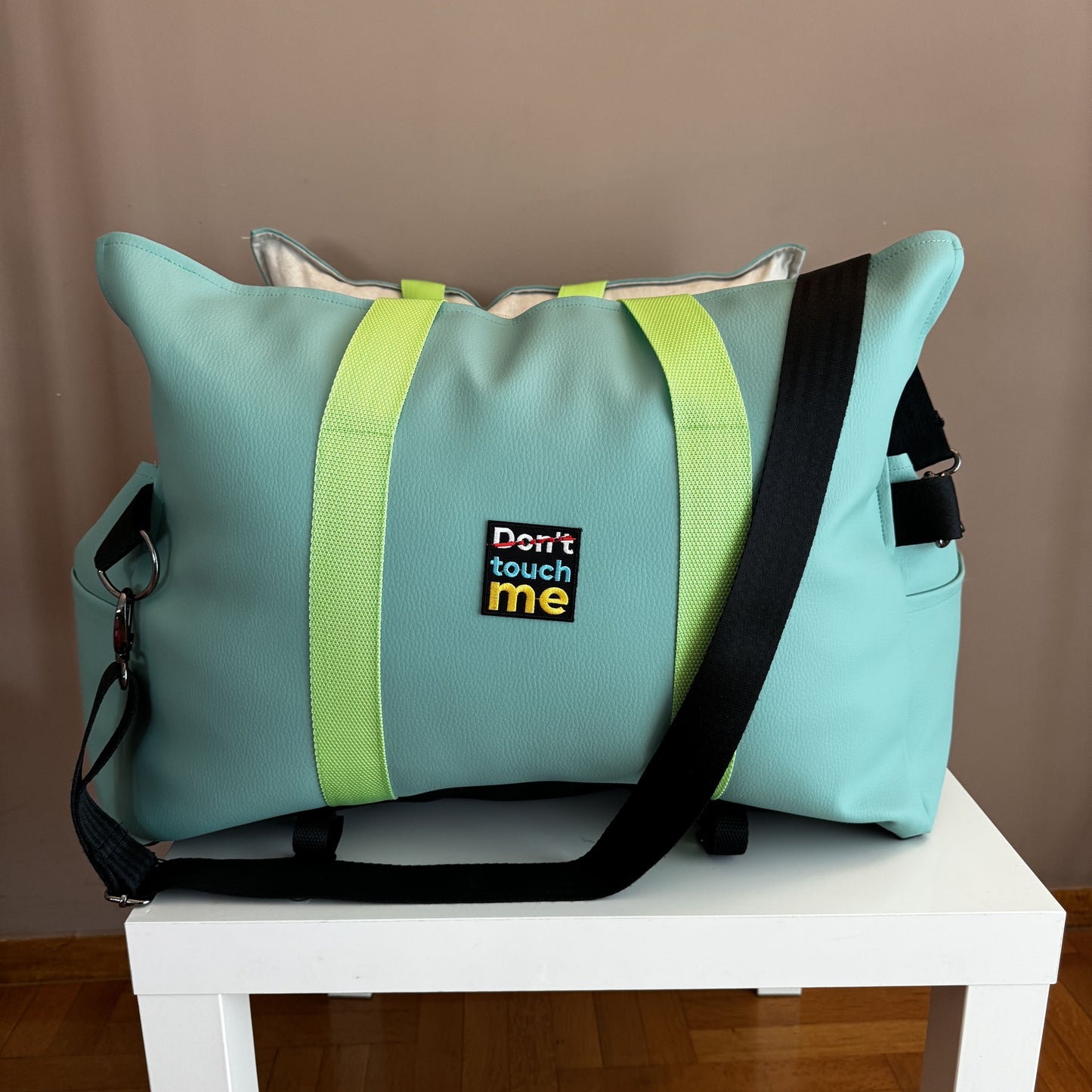 Luxury Dog Car Seat / Travel Bag  - "Minty Breeze"