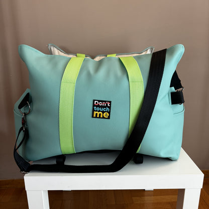 Luxury Dog Car Seat / Travel Bag  - "Minty Breeze"