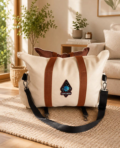 LUXURY DOG CAR SEAT / TRAVEL BAG - "COTTON CANDY"