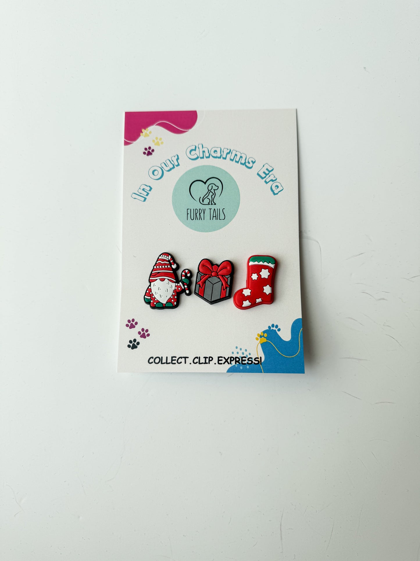 Triplet Charm Set - "Christmas Gnome"