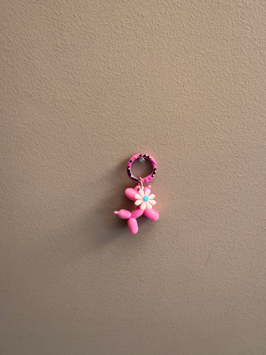 Balloon Dog Charm -Pink Daisy