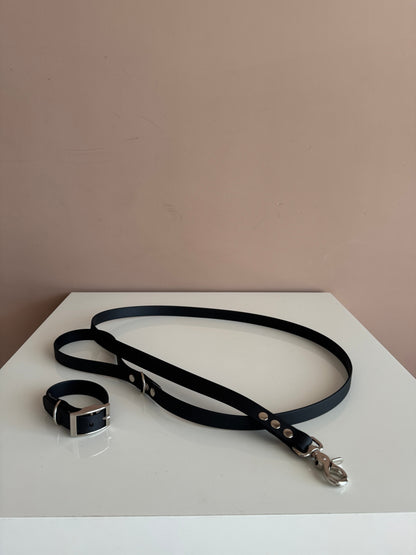 Βiothane Leash - Black - Silver accessories