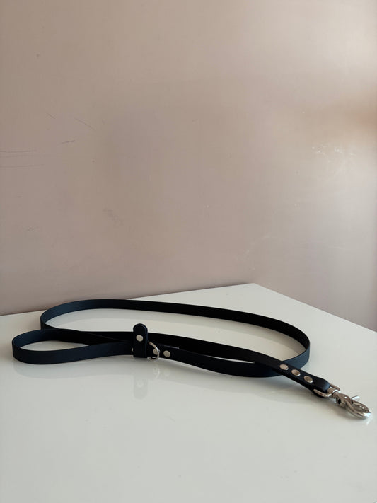 Βiothane Leash - Black - Silver accessories