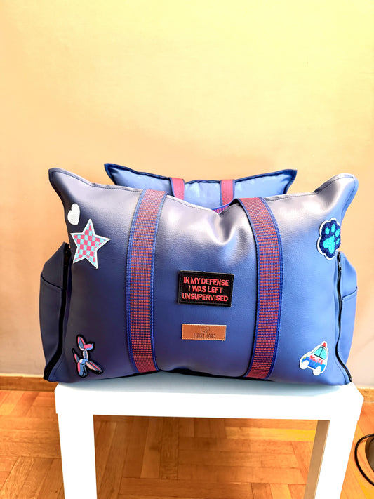 Luxury Dog Car Seat / Travel Bed - "Midnight rebel"