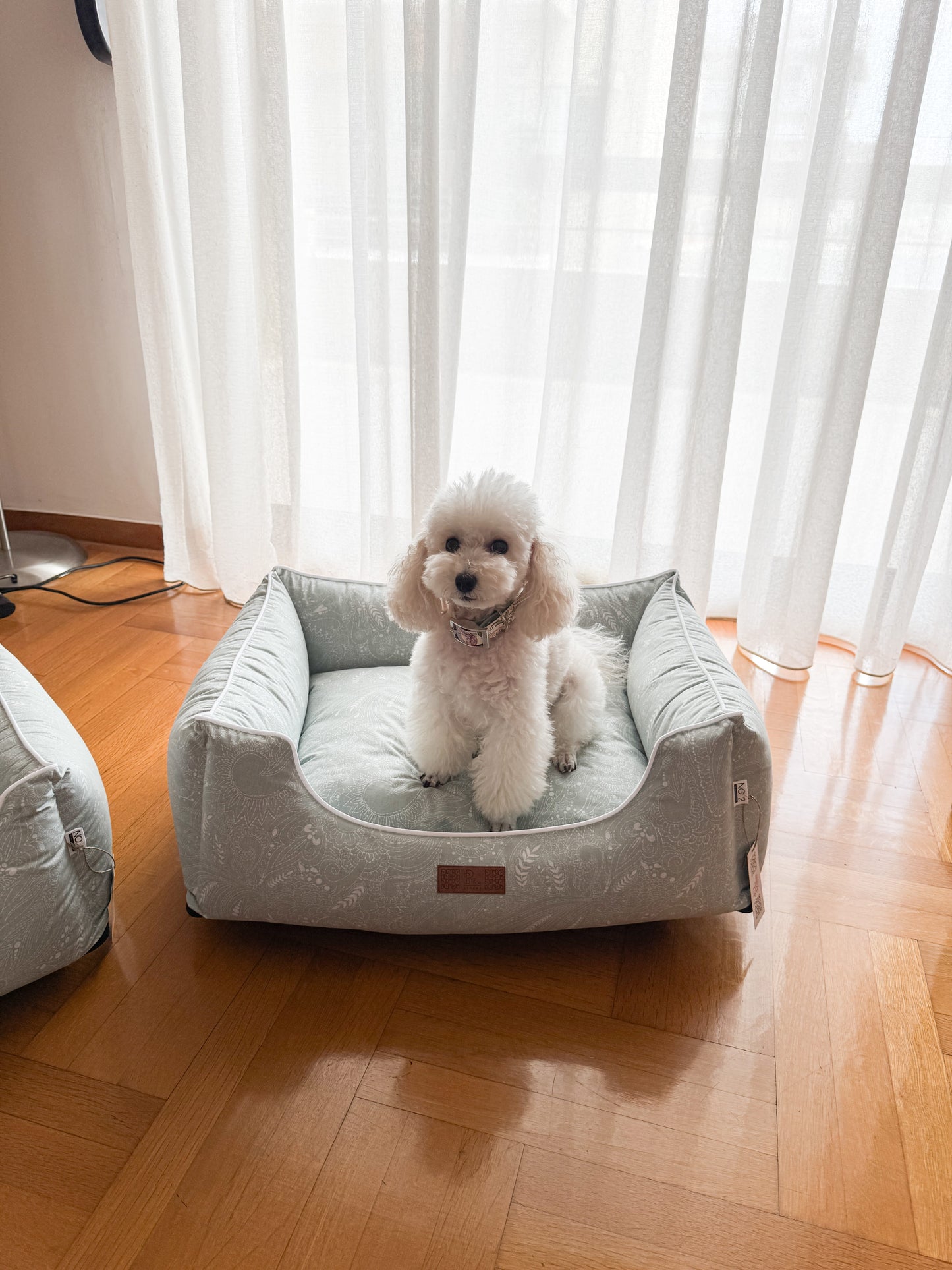 Dog Bed - Cozy "Paisley-Sage Green"